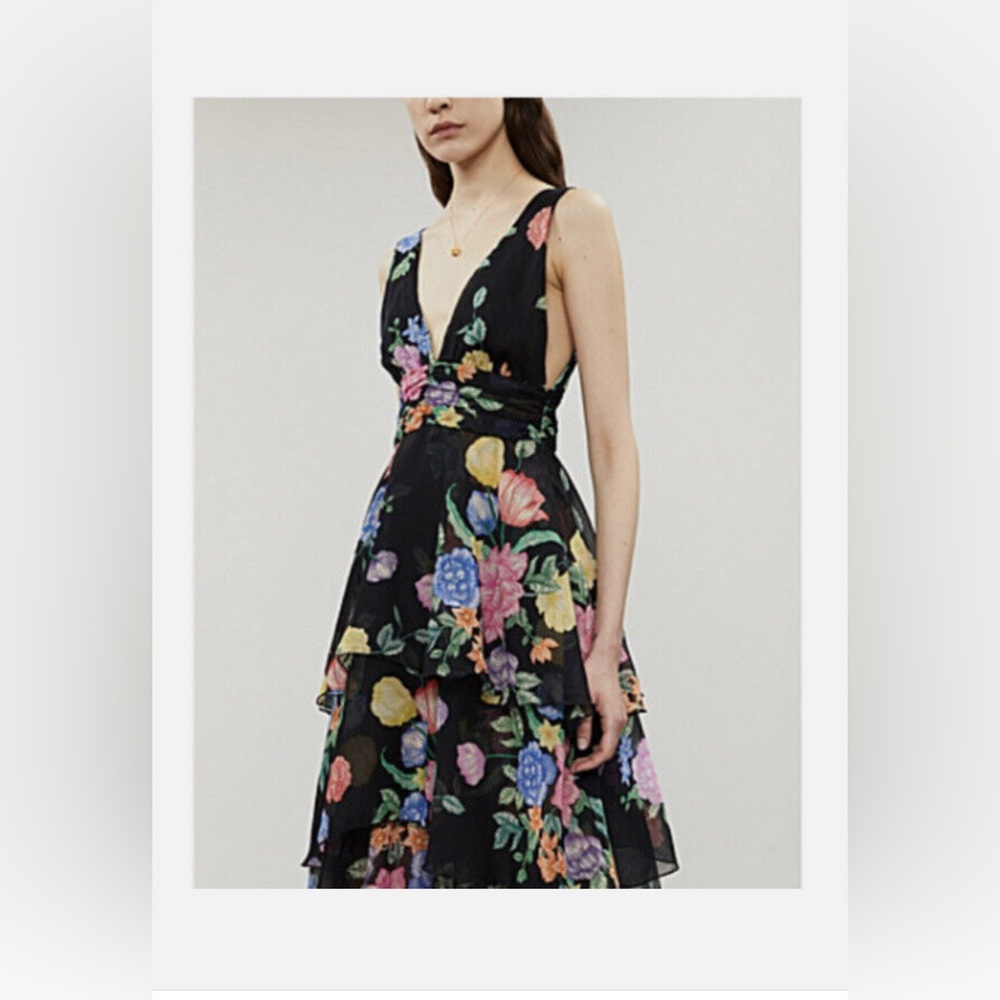 TOPSHOP
Freida Tiered Floral-print Crepe Midi Dress In